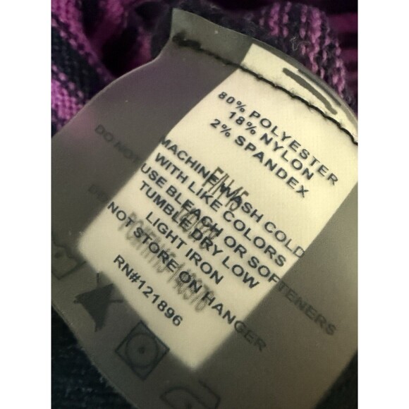 Title Nine Sweater Dress Women's XS Purple Pink Synergy Stripe Knit Hiking - Picture 7 of 9